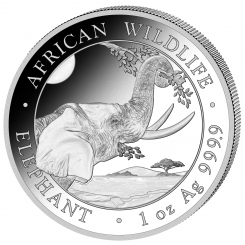 Somalia 2023 -African Wildlife- Elephant Ag999.9 1 oz BU