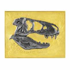 Republic of Tchad 2023 - Tyrannosaurus Rex Fossil 1 oz Ag999 14 oz Cu999 Gold-gilded Coin