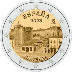 Spain 2 euro 2023 - Old Town of Cáceres
