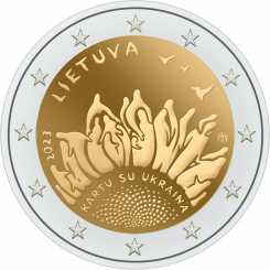 Lithuania 2 euro 2023 - Kartu su Ukraina