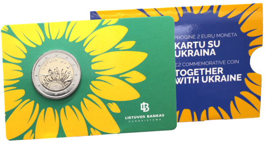 Lithuania 2 euro 2023 - Kartu su Ukraina Coincard