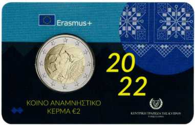 Cyprus 2 euro 2022 - 35 years of the Erasmus programme - coincard