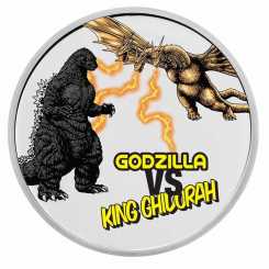 Niue 2023 - Godzilla vs Monsters - Godzilla vs King Ghidorah Ag999 2 oz Colorized