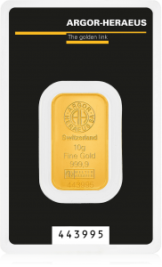 Gold bar Au999,9 Heraeus - 10g