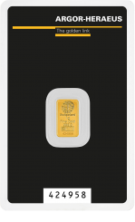 Gold bar Au999,9 Argor-Heraues - 1g
