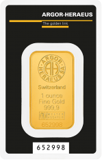 Złota sztabka Au999.9 Heraeus / Argor-Heraeus - 31,1g