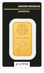 Gold bar Au999,9 Heraeus - 31,1g