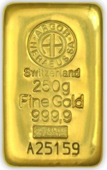 Gold bar Au999.9 Heraeus/Argor-Heraeus - 250 g casted
