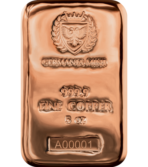 Germania Mint - 5 oz Cu 999.9 Cast Bar