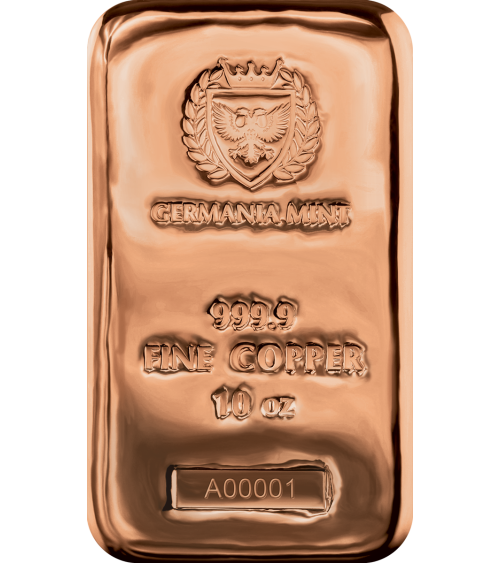 Germania Mint - 10 oz Cu 999.9 Cast Bar