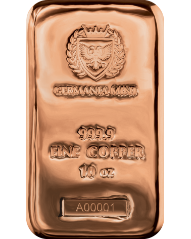 Germania Mint - 10 oz Cu 999.9 Cast Bar