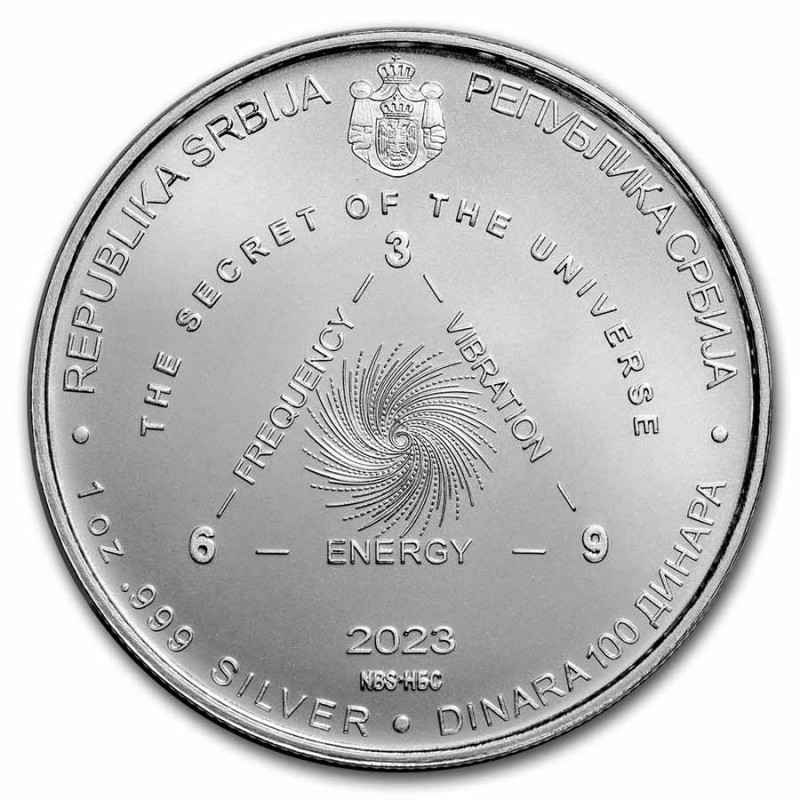 Serbia 2023 - Nikola Tesla Secret of the Universe Ag999 1 oz BU